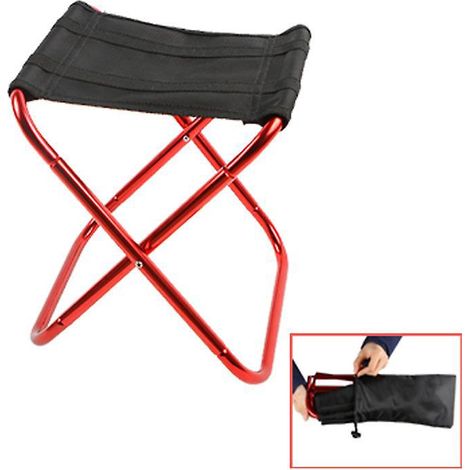 petit Tabouret Pliant Portable (rouge), Chaise Pliante Ultra-lgre, Petite Chaise De Camping En Aluminium, Adapte Au Voyage,  La Randonne,  La Pche (1/5)