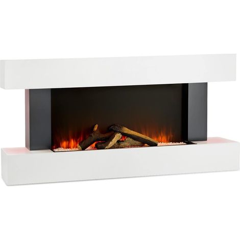 Chimenea Eléctrica Nero Pro SENZIA Blanco/Gris 134x58x21cm (1/5)