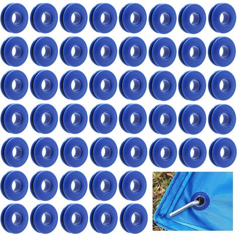 Œillets en Plastique pour Bâche, 50 Pièces Plastic Eyelets for Tarpaulin, Plastic Car Tarpaulin Eyelets 28x28x13 mm, Convient aux Tentes, Bâches de Piscine, Rideaux, Tapis de Sol, Bâches d'au (1/5)