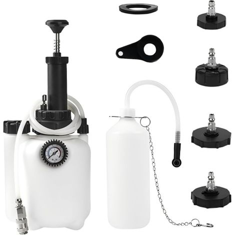 Kit de purge de freins manuel 3L pour voiture, comprenant un purgeur de freins avec flacon de purge de 1L et 4 adaptateurs pour maître-cylindre. Compatible avec la plupart des véhicules européens. Usa (1/5)