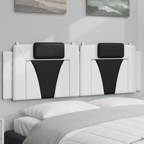 Kopfteil-Kissen "Viana" Weiß und Schwarz 160 cm Kunstleder (1/5)