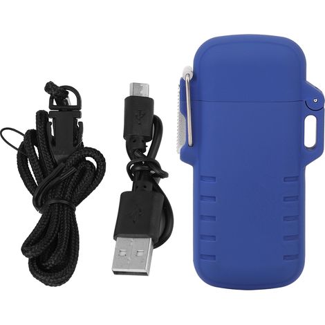 Briquet électronique USB étanche à double arc pour homme - Cadeau bleu (1/5)