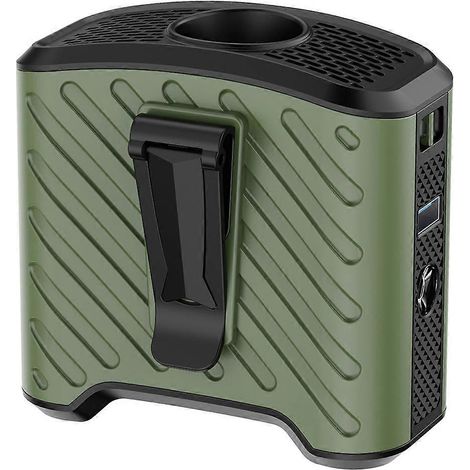 Tragbarer, per USB aufladbarer Ventilator mit großer Kapazität, ideal für Camping und Outdoor-Aktivitäten kleiner, grüner, tragbarer elektrischer Ventilator (1/5)