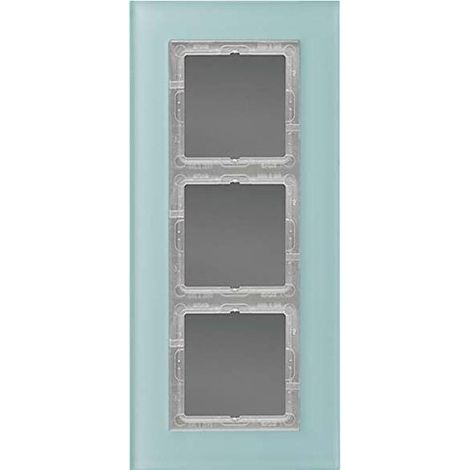 Jung Cadre en verre 3gang, LS PLUS, verre, blanc mat, montage vertical et horizontal LSP 983 GLAS