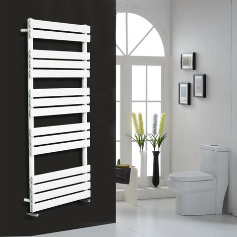 Flat Panel Heated Towel Rail Bathroom Rad Radiator White 1600x600mm