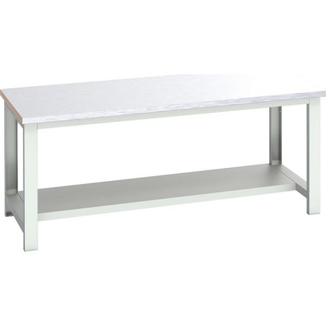 Bott 41004175.16V Cubio Bench with Half Shelf, Steel Clad Top 2000 x 900mm