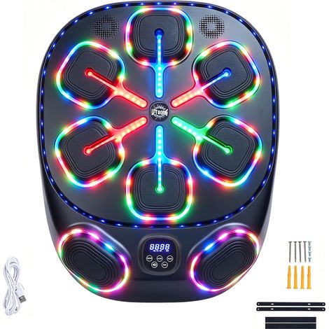 Machine de boxe à musique intelligente - Réglable - Bluetooth - Fixation murale - Pour enfants et adultes - Cible - Entraînement de boxe avec support mural (1/5)