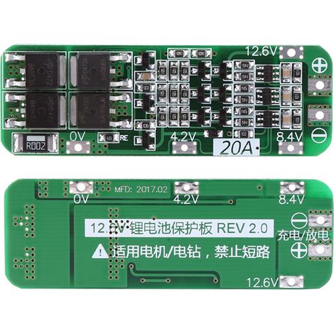 Batterie lithium-ion 3S 20A 12,6V 18650 avec carte de protection et récupération automatique (1/5)