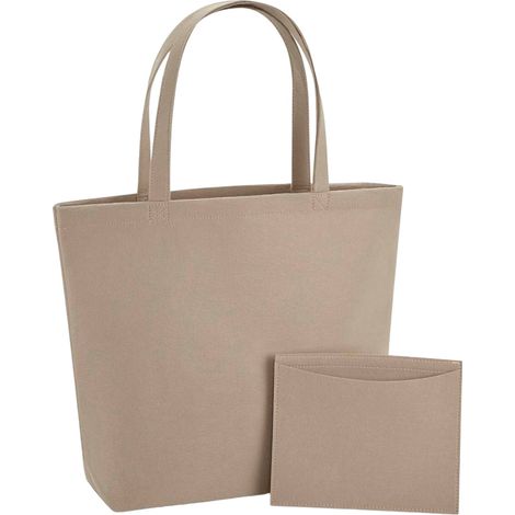 Sac cabas en feutre Bagbase, taille unique, couleur sable (1/2)