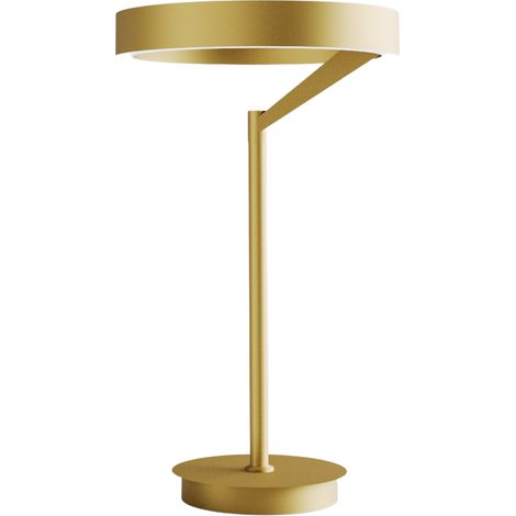 Lampada da tavolo Criseide L Oro Spazzolato - Lume LED 30W biemissione 1400lm 3000K dimmerabile push in alluminio - Gea Luce (1/3)