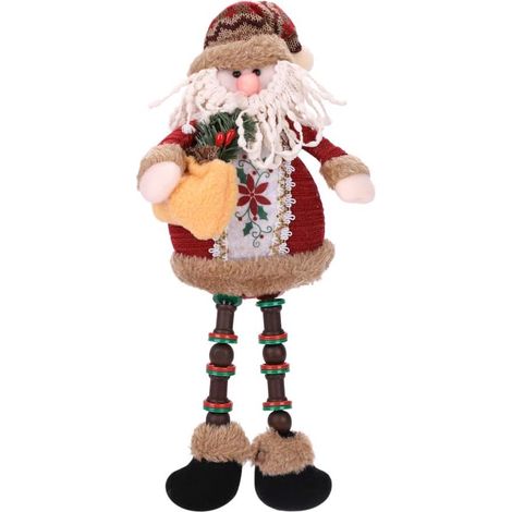 Figurine Noel - Assise Stabilisee Sable - Peluche Noel Père Noël Bonhomme Neige Wapiti - Décoration Maison Arbre Noël - Lot de 3 (1/5)