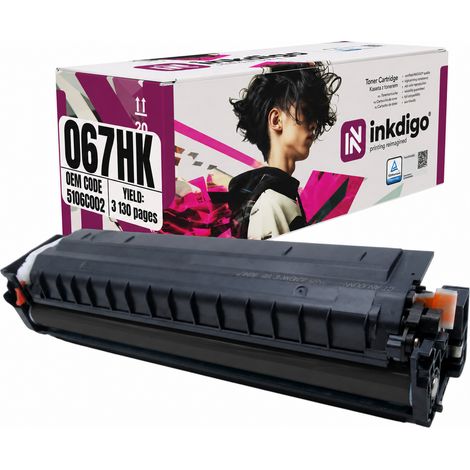 Toner Inkdigo CRG067HK compatible avec les imprimantes Canon i-Sensys LBP-631Cw et MF651Cw, certifié TÜV. (1/5)