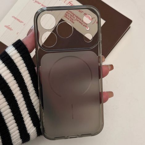 (iPhone 15 Pro Max gris) Coque de téléphone souple en silicone transparent givré ultra-mince, cadre antichoc en TPU. (1/5)