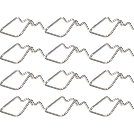 Crochet Simple en Acier Inoxydable 12 Pièces Argenté Grille Murale, Rangement D’outils Marchandises, Format Compact, Lot de 12 (1/5)