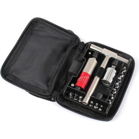 Kit D'Outils de Serrage Multifonctionnels pour Clé Dynamométrique avec Embouts de Clé en T, Adaptateurs de Douille, Cliquet de Verrouillage (1/5)