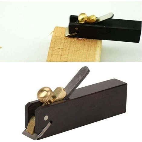 1 piece (black) mini ebony planer, DIY cable carpenter wood cutting tool, small hand planer, wood chamfering wood planer for woodworking (1/4)