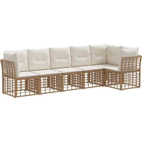 Gartensofa-set Poly-Rattan vidaXL