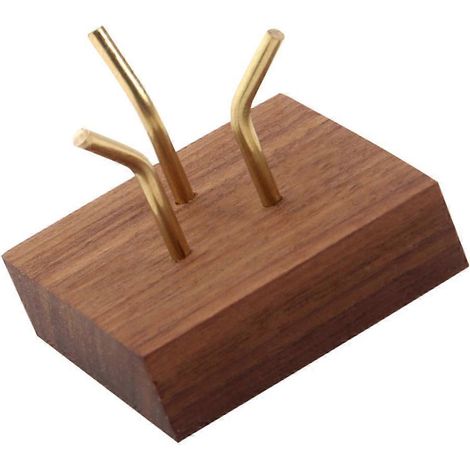 Ensemble d'étagères de la collection Mineral avec cristal, bois de noyer et base en cuivre en 3 parties (1/5)