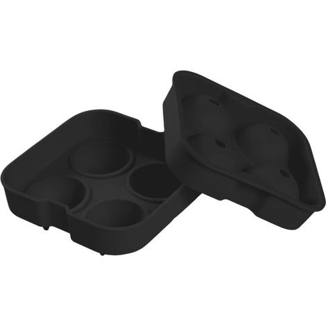 Moule noir à glaçons boules capacité 4 glaçons en silicone