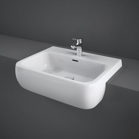 RAK Metropolitan 520mm Semi Recessed Basin with 1 Tap Hole - MP0901AWHA (1/5)