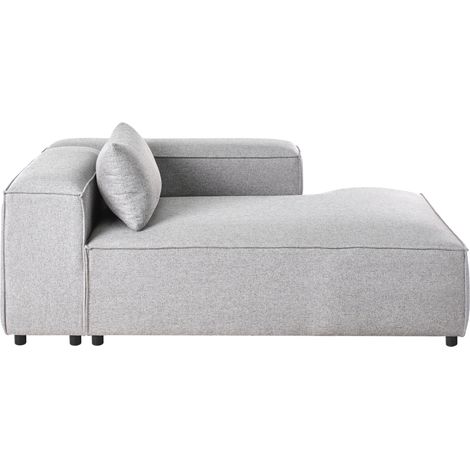 Chaise longue izquierda moderna tapizado de tela para sofá gris claro Brande (1/5)