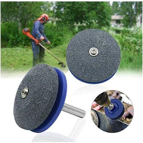 [NUNCA USADO] Afilador de cuchillas para cortadora de césped - Paquete de 2 (azul), ideal para afilar cuchillas desafiladas, (1/4)