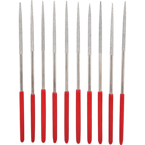 Ensemble de 10 limes à manche en métal plaqué pour la fabrication de bijoux, la réparation de montres et la sculpture (1/5)