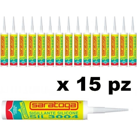 Silicone sigillante bianco antimuffa Saratoga - SIL3004 - 15 pezzi -