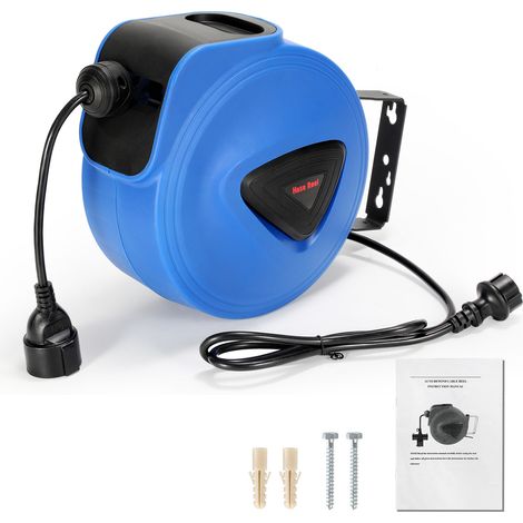 EINFEBEN enrouleur electrique automatique enrouleur electrique mural 20 m boîtier plastique cordon 1,5m pivotable 180° (1/5)