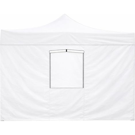 Bâche latérale blanche imperméable 3x2 m avec fenêtre pour tonnelle pliante Market-Pro