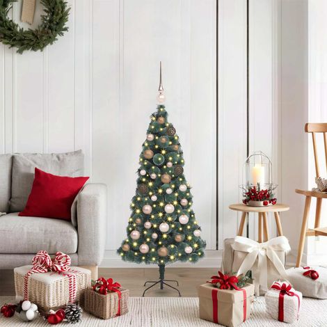 Árbol de Navidad artificial preiluminado con juego de bolas