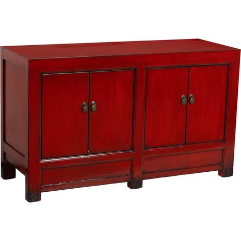 Aparador de madera rojo 120x45x71h cm