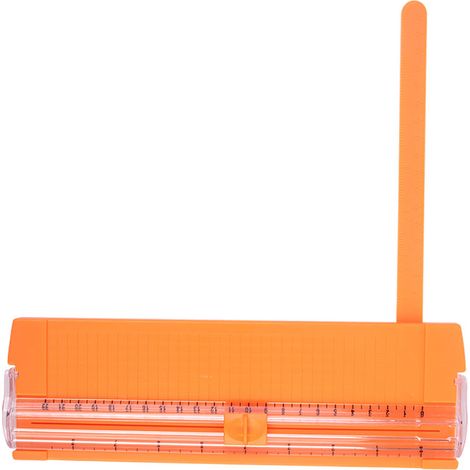 Coupe-papier orange, lame double 2 voies, double échelle, plastique et acier, 27x8,5x2,5 cm, massicot pour scrapbooking et usage domestique (1/5)