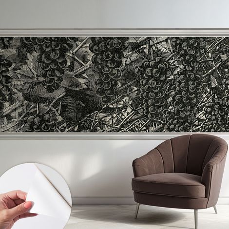 Carta da parati autoadesiva - Fotomurale adesivo - design elegante - stile moderno - Stampa a grappoli d'uva 250x104 cm (1/5)