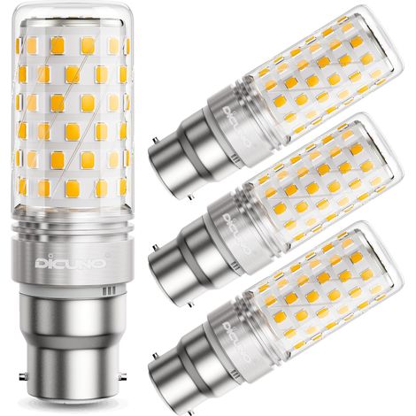 XEPHO Ampoule LED B22, 10W Équiv. 130W halogène, 2700K, 1350lm, Lot de 4B22 10W Equivalent 130W / 2700k Blanc Chaud - 4 Unité (1/5)