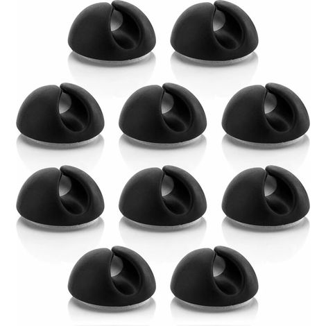 Lot de 10 attaches de câble pour câbles jusqu'à 8 mm de diamètre, noir. (1/5)