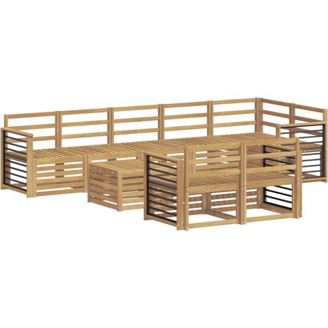 Conjunto de sofás de exterior 9 uds. Blanco vidaXL (1/5)