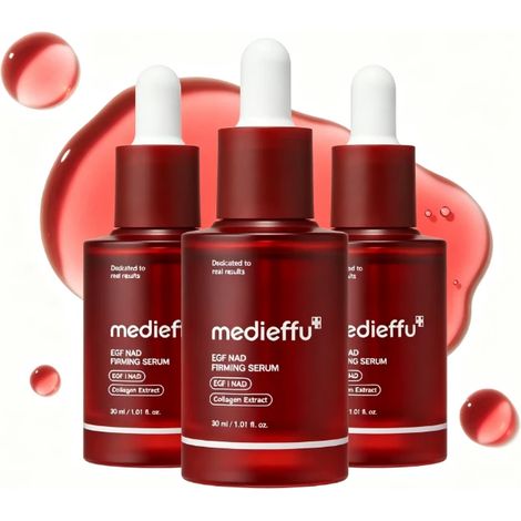 Le sérum raffermissant Medicube NAD EGF, adapté au visage et au corps, améliore l'élasticité et lutte contre le vieillissement.