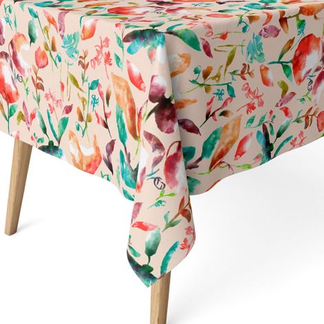 Nappe Anti-Taches enduite rectangulaire 100x140 Aquarelle Rouge (1/5)