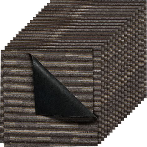 VEVOR Piastrelle per Moquette, 610x610 mm 24 Pezzi, Tappeto Quadrato Modulare, Pavimento Morbido Imbottito per Copertura Senza Cuciture 8,9㎡, per Soggiorno Camera da Letto, Grigio e Marrone