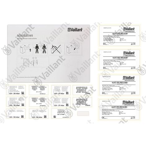 VAILLANT Kit di conversione, E/H/Lw/S - P/GPL VKK 186/5 R1 e succ. Vaillant-Nr. , 0020232065