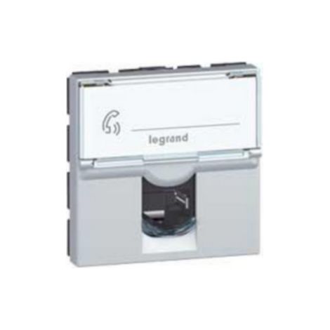 Prise RJ45 catégorie 6 UTP Mosaic 2 modules alu LEGRAND 079464
