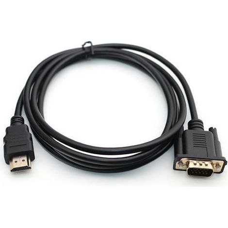 Câble de conversion HDMI vers VGA 1080P Câble HDMI vers VGA Adaptateur 1,8 m (avec puce) (1/4)