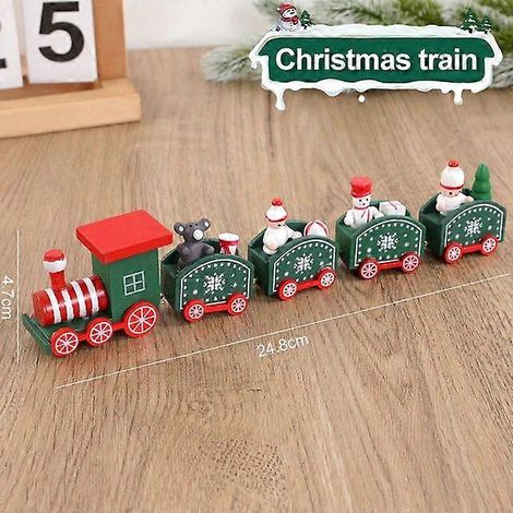 Train de Noël en bois, décorations de Noël pour la maison, ornement de sapin de Noël, cadeau pour enfants, bonne année, Style10 (1/5)