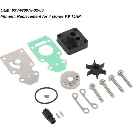 Kit de Réparation Turbine Pompe à Eau Hors-bord 4 Temps - Compatible Moteurs 9.9 et 15 HP - Kit de Remplacement Pièces d'Origine (1/5)