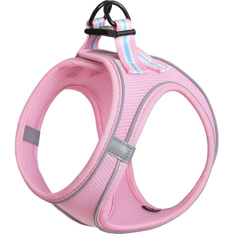 Harnais Petit Chien en Maille, léger, Souple, Réfléchissant, Rose, S (1/5)