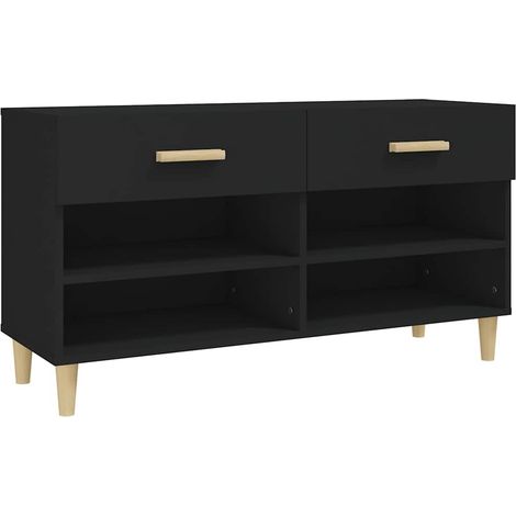 Maison Exclusive - Scarpiera Nera 102x35x55 cm in Legno Multistrato (1/5)