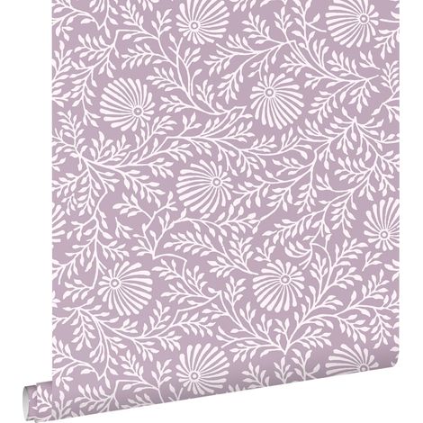 papier peint fleurs vintage lilas violet  - ESTAhome (1/5)
