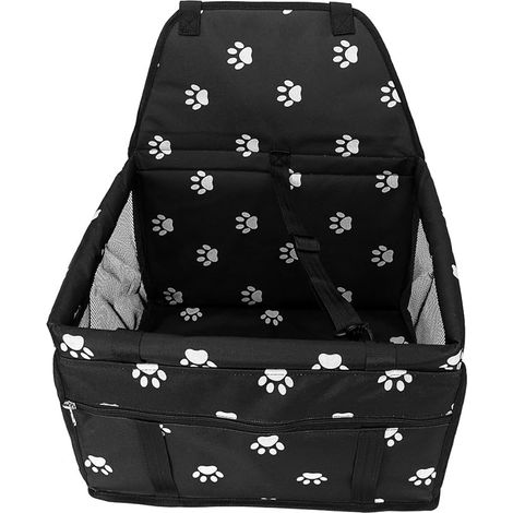Siège d'appoint de Voiture pour Le Chien, Housse de Transport pour Animal Domestique avec Ceinture de sécurité - Sac étanche, Tapis de Coussin de Voiture pour Chien et Chat (Noir) (1/5)