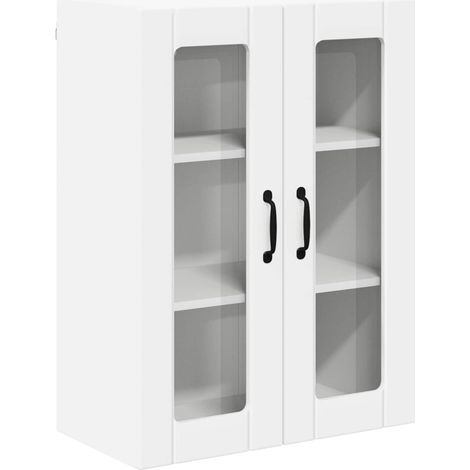 Wall Glass Cabinet LUCCA White 60 x 31 x 80 cm Engineered Wood vidaXL